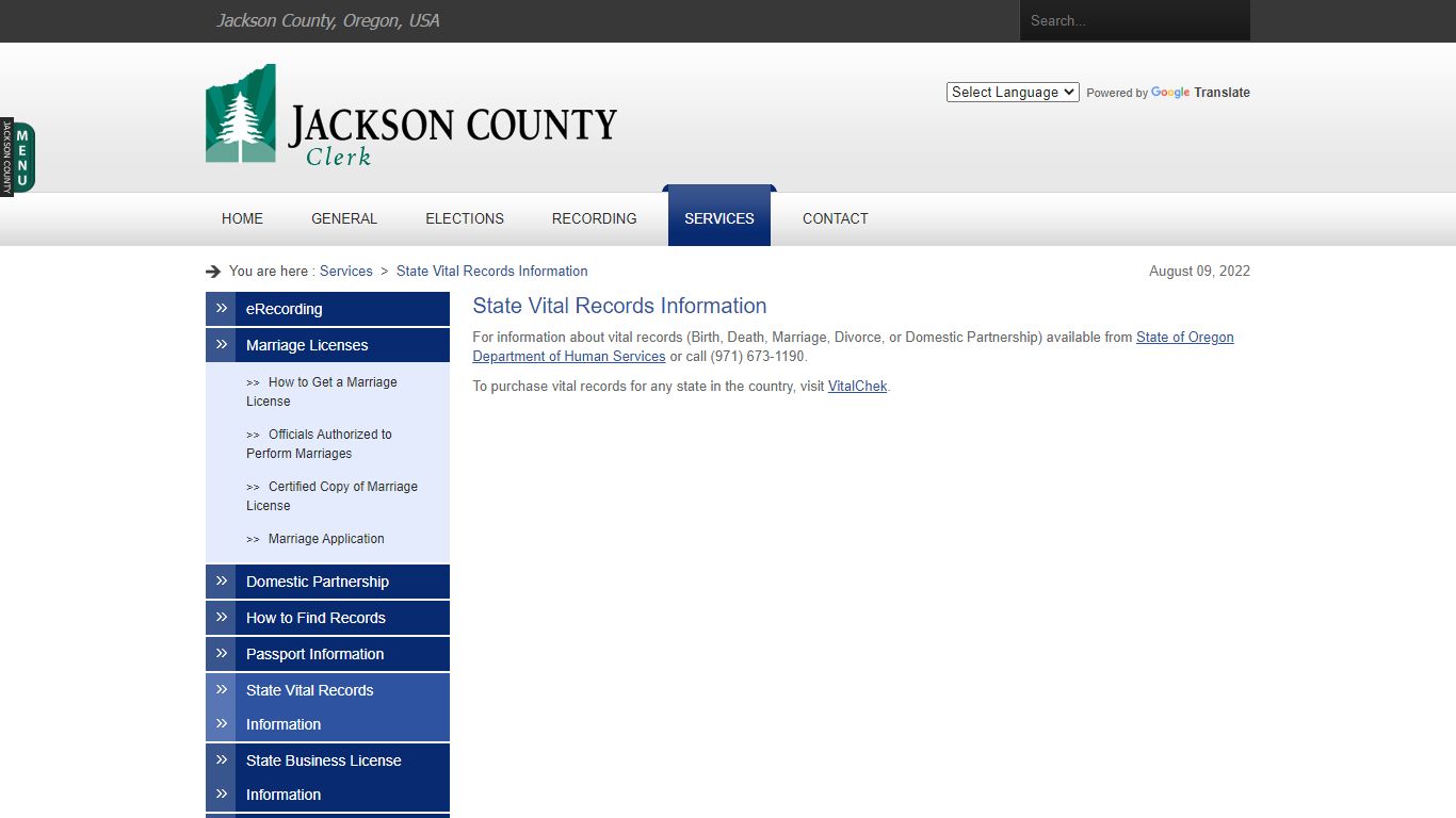 Clerk - Jackson County, Oregon > Services > State Vital ...